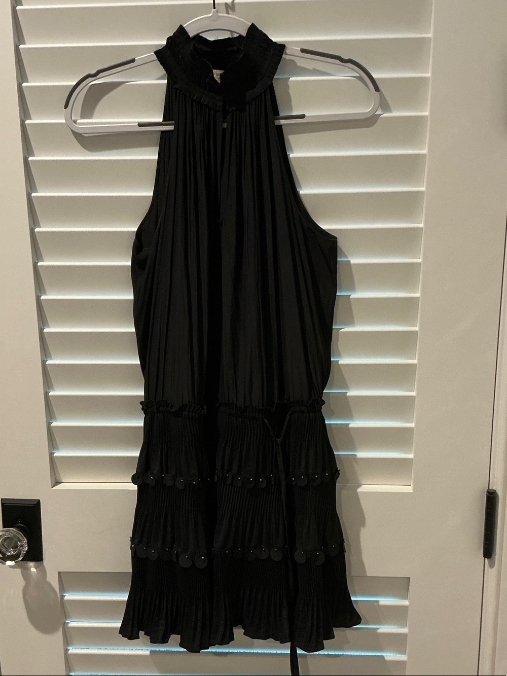 Black Sleeveless Ruffled Tiered Dress
